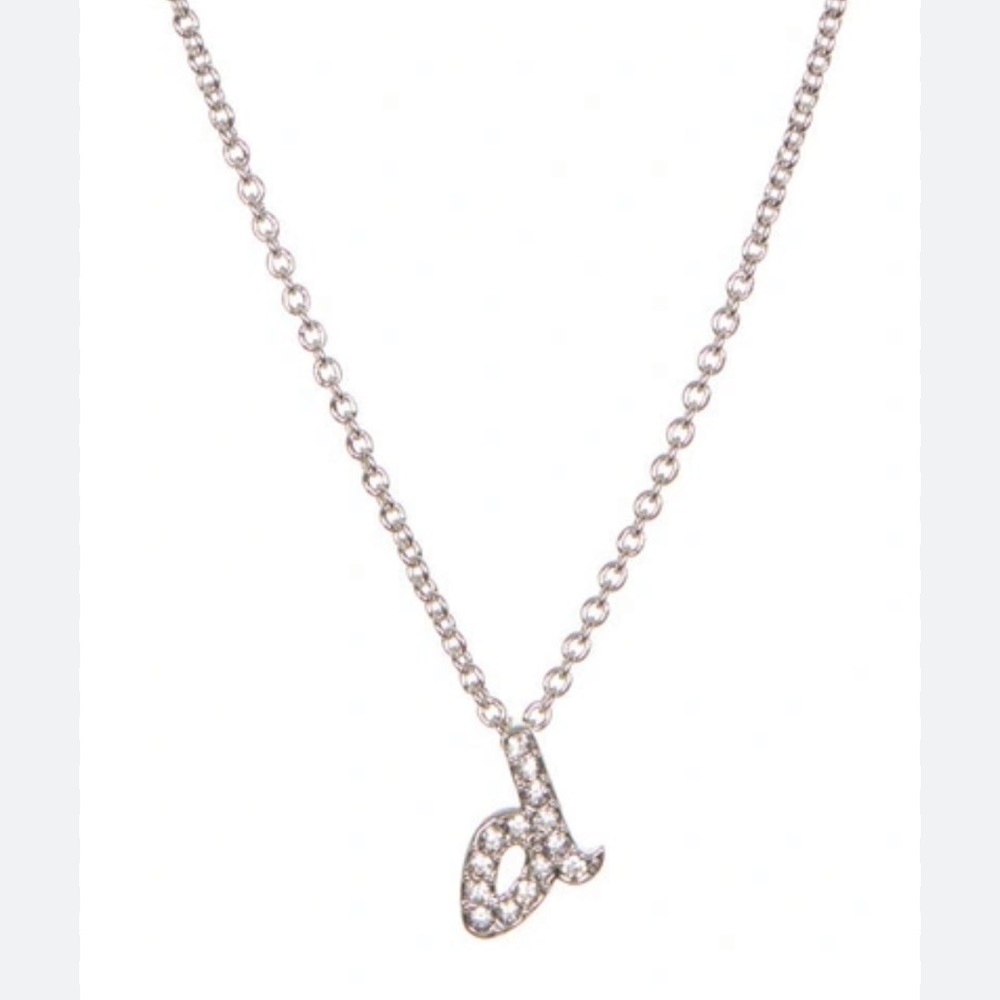 New Nadri Scipt Inital Pendant Necklace In Rhodium - D